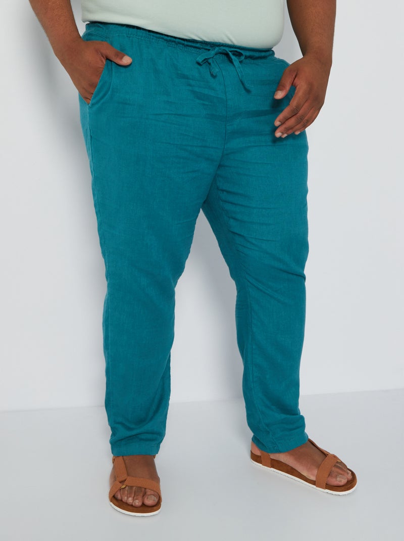 Calças chino slim fit Azul Escuro - Kiabi