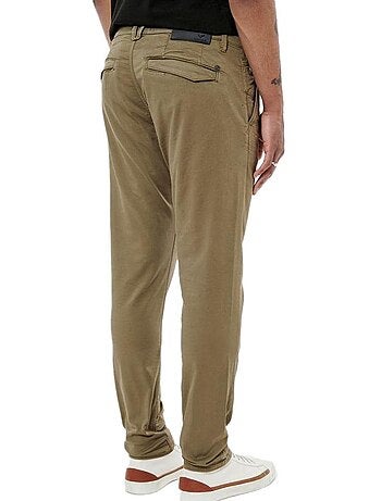 Calças chino slim fit kaki para homem kaporal irwix