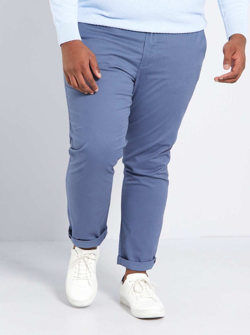 Calças chino slim L30 AZUL - Kiabi