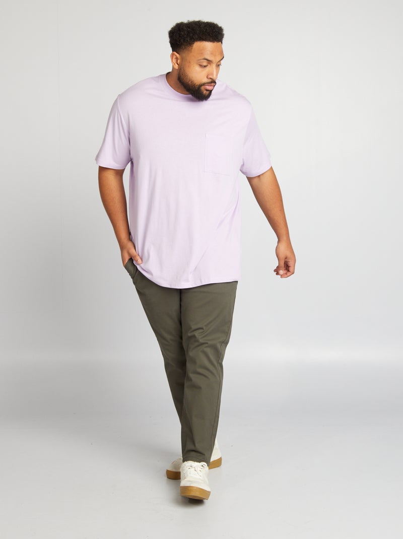 Calças chino slim L30 CAQUI - Kiabi
