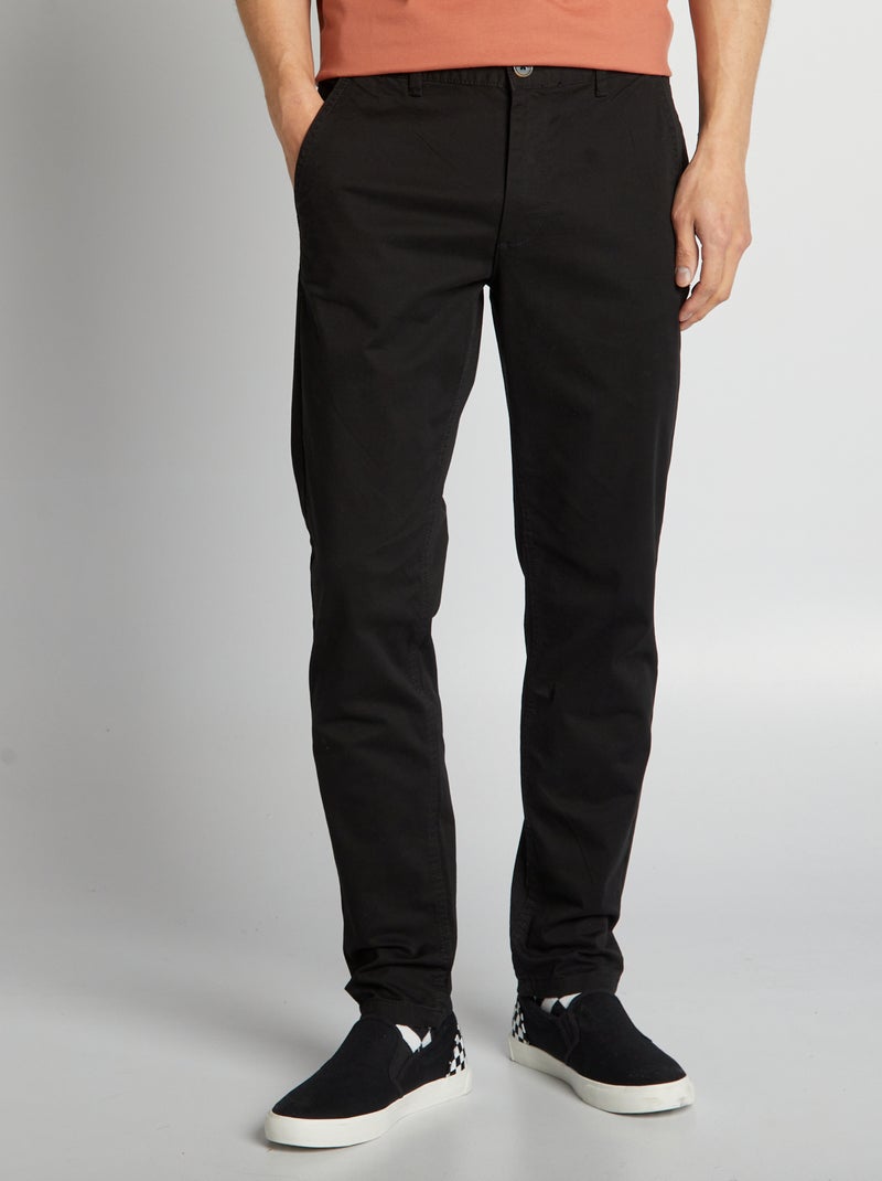 Calças chino slim L30 PRETO - Kiabi