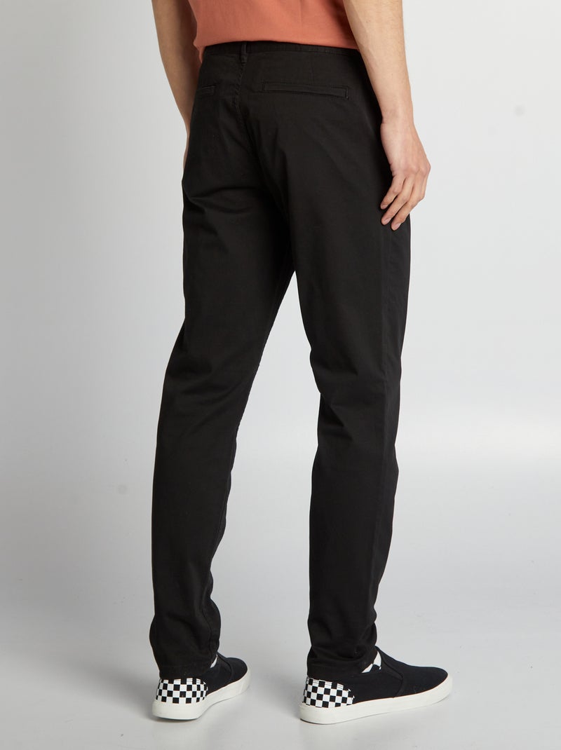 Calças chino slim L30 PRETO - Kiabi
