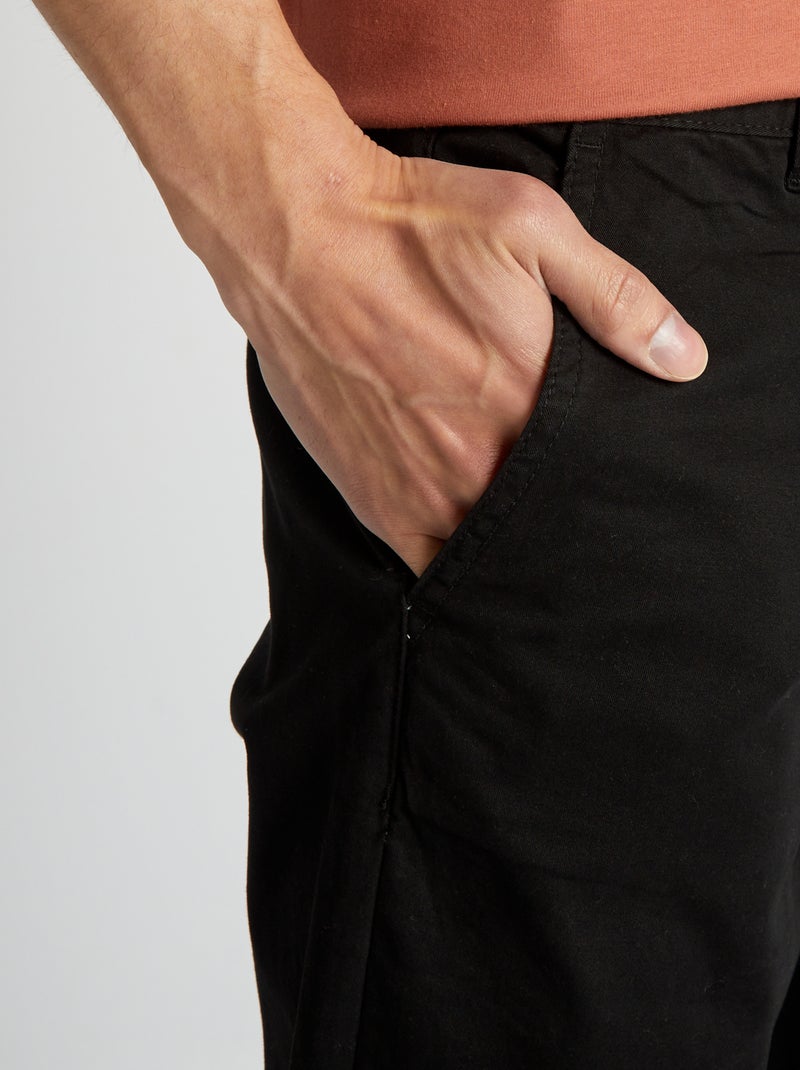 Calças chino slim L30 PRETO - Kiabi