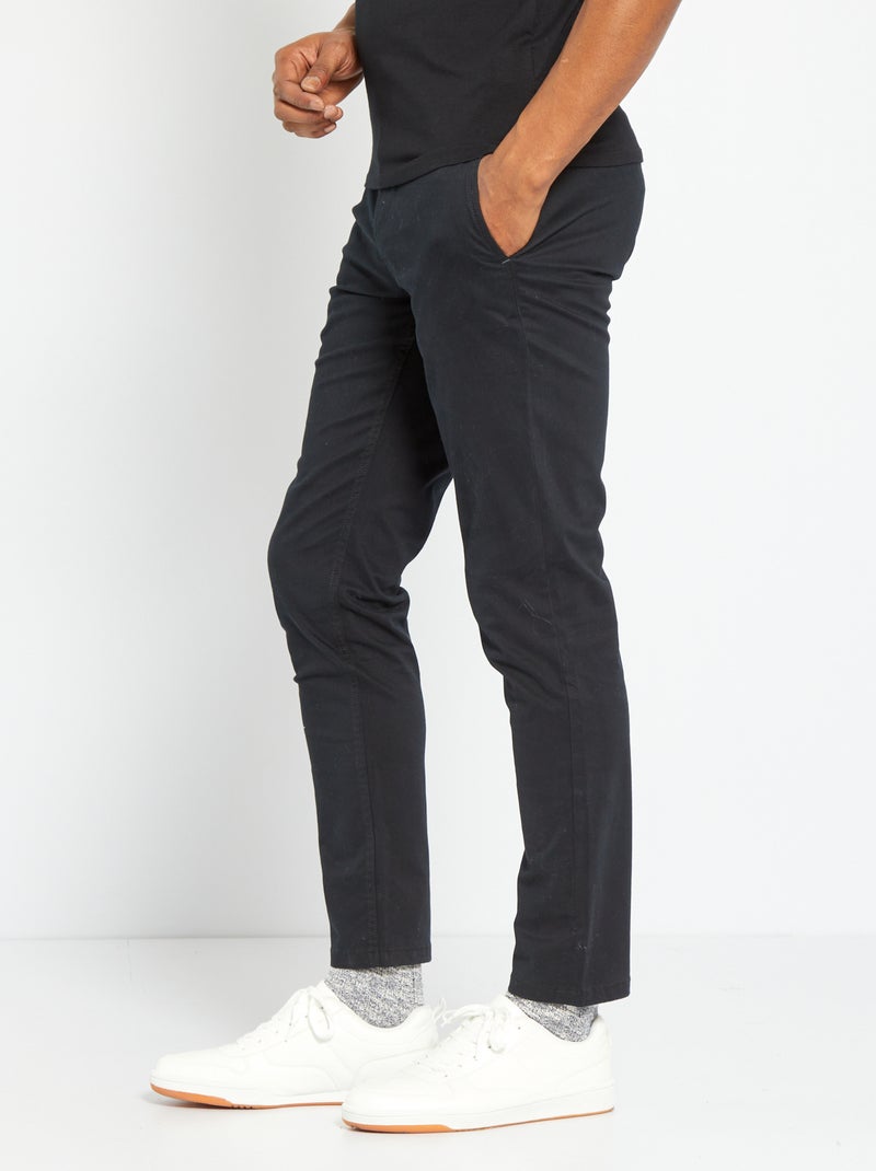 Calças chino slim L30 PRETO - Kiabi