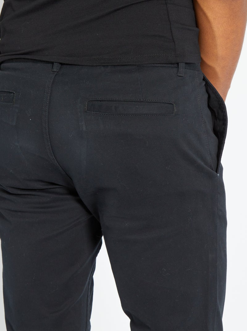 Calças chino slim L30 PRETO - Kiabi