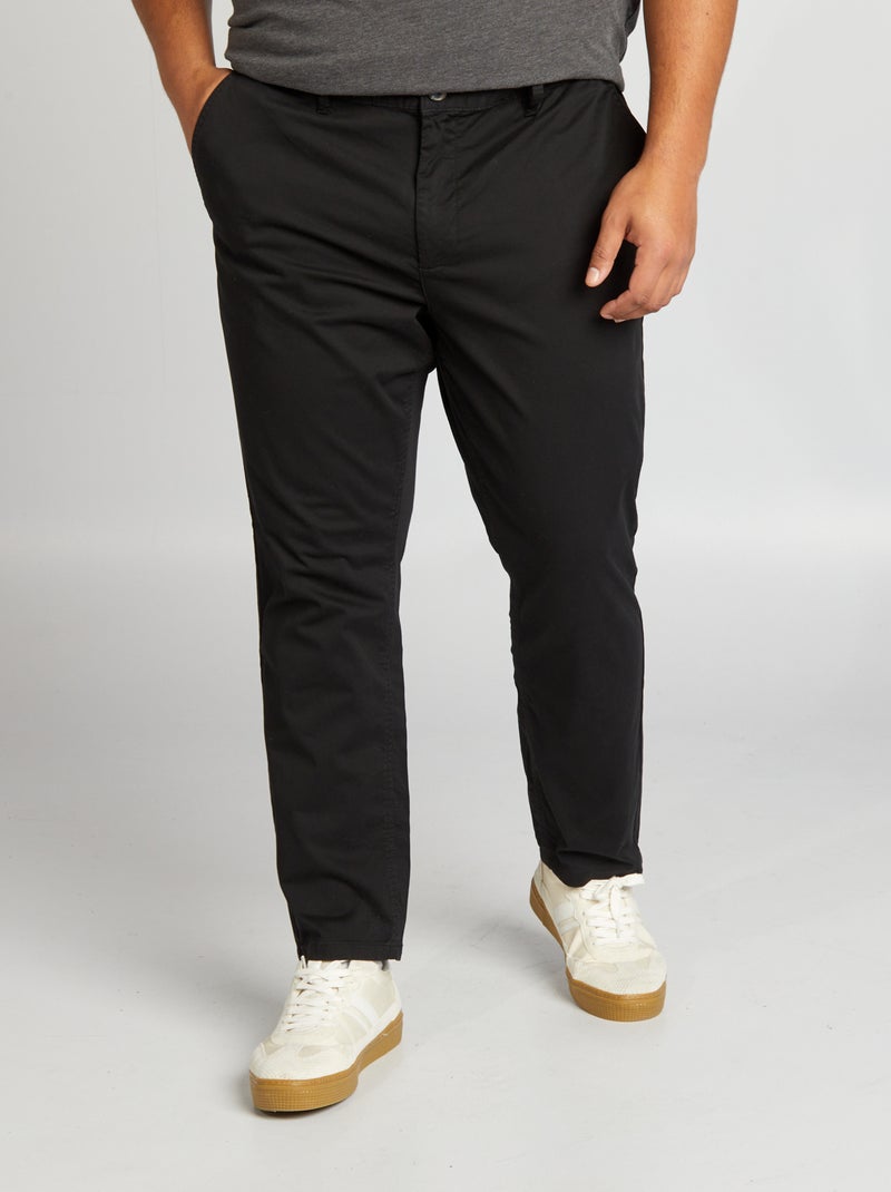 Calças chino slim L30 Preto - Kiabi