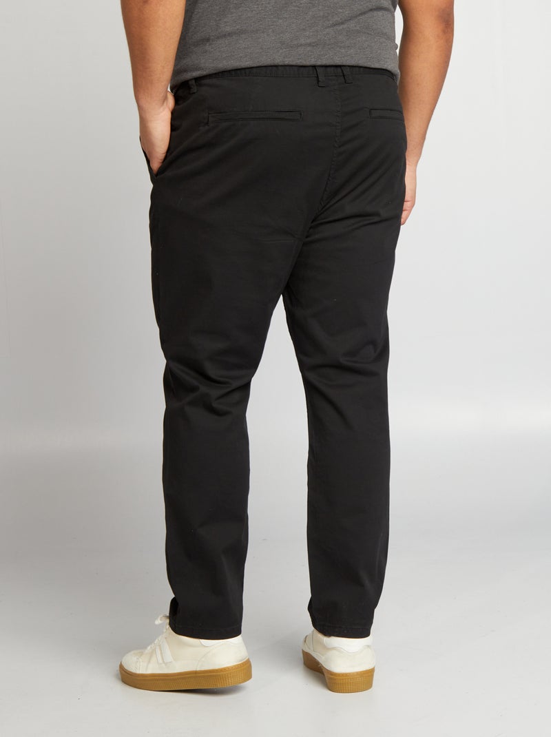 Calças chino slim L30 Preto - Kiabi