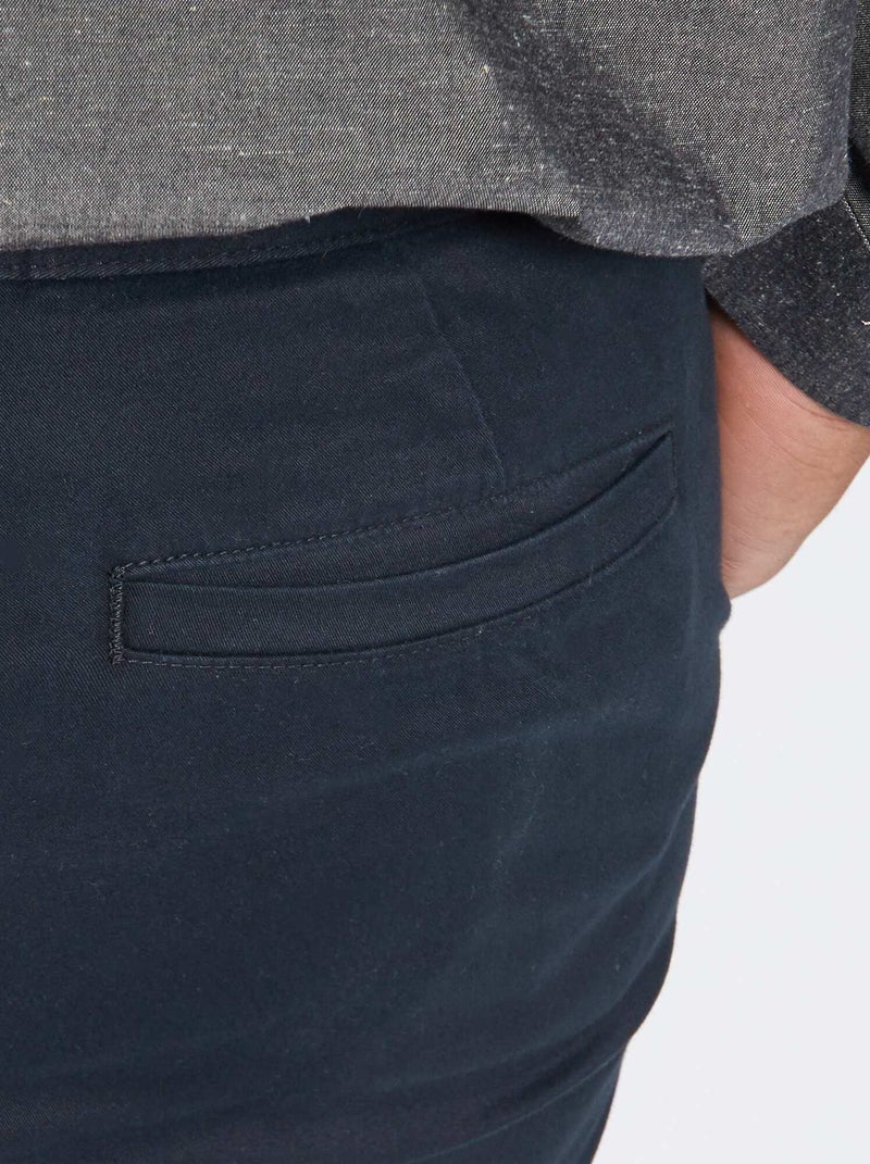 Calças chino slim L30 Preto - Kiabi