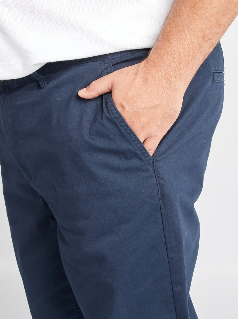 Calças chino slim L34 Azul Marinho - Kiabi