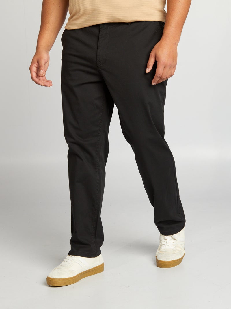 Calças chino slim L34 Preto - Kiabi