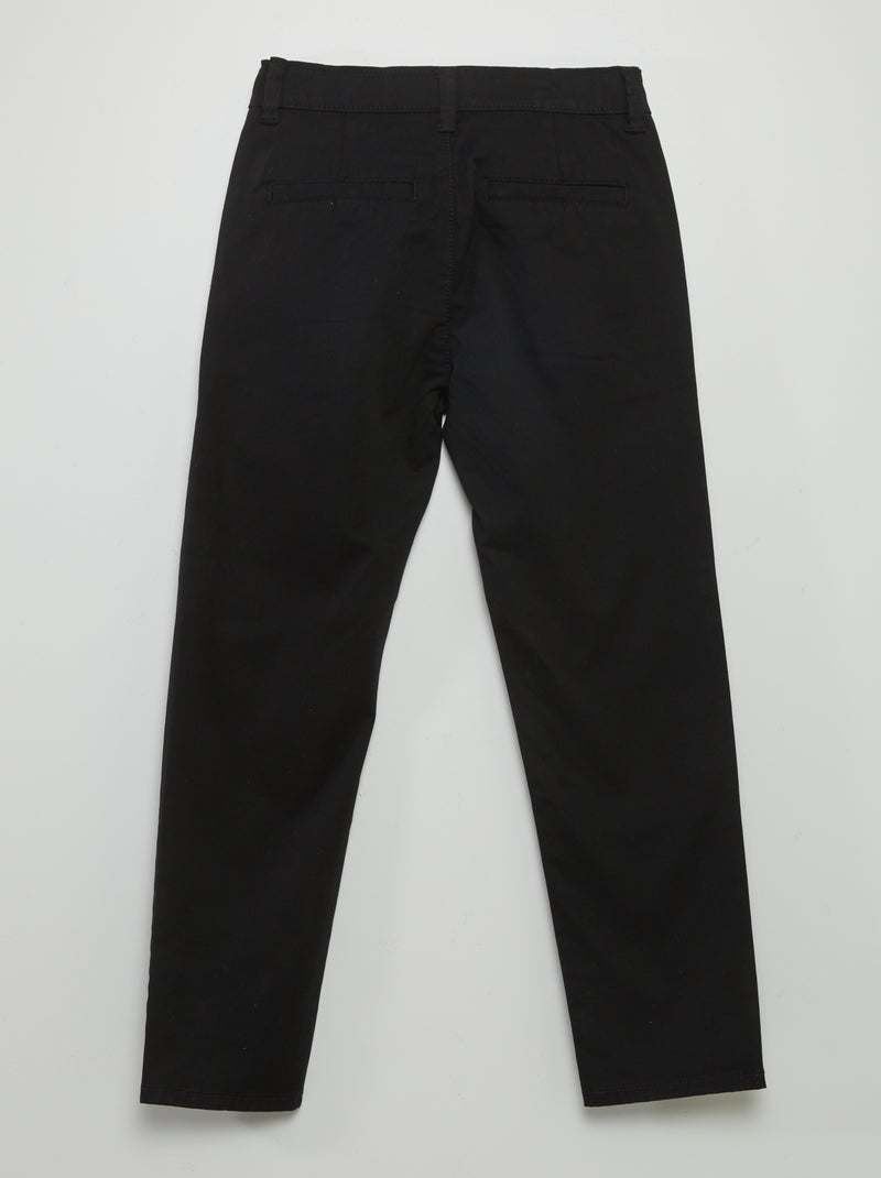 Calças chino slim Preto - Kiabi