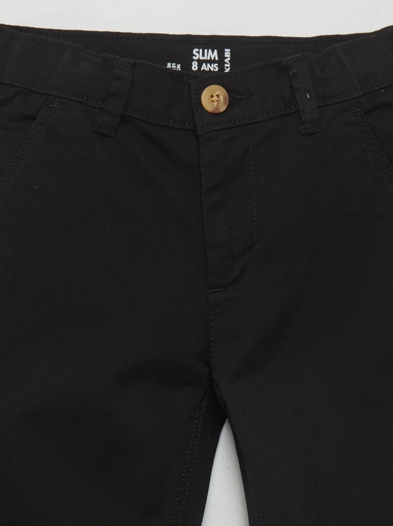 Calças chino slim Preto - Kiabi