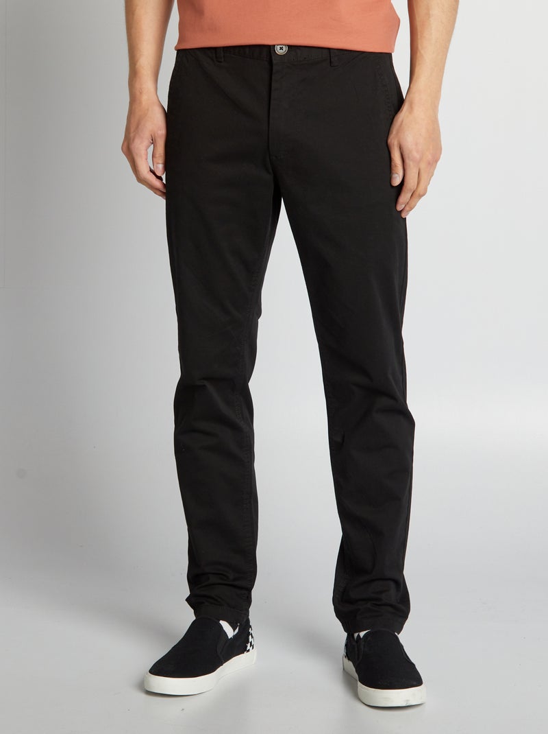 Calças chino slim Preto - Kiabi