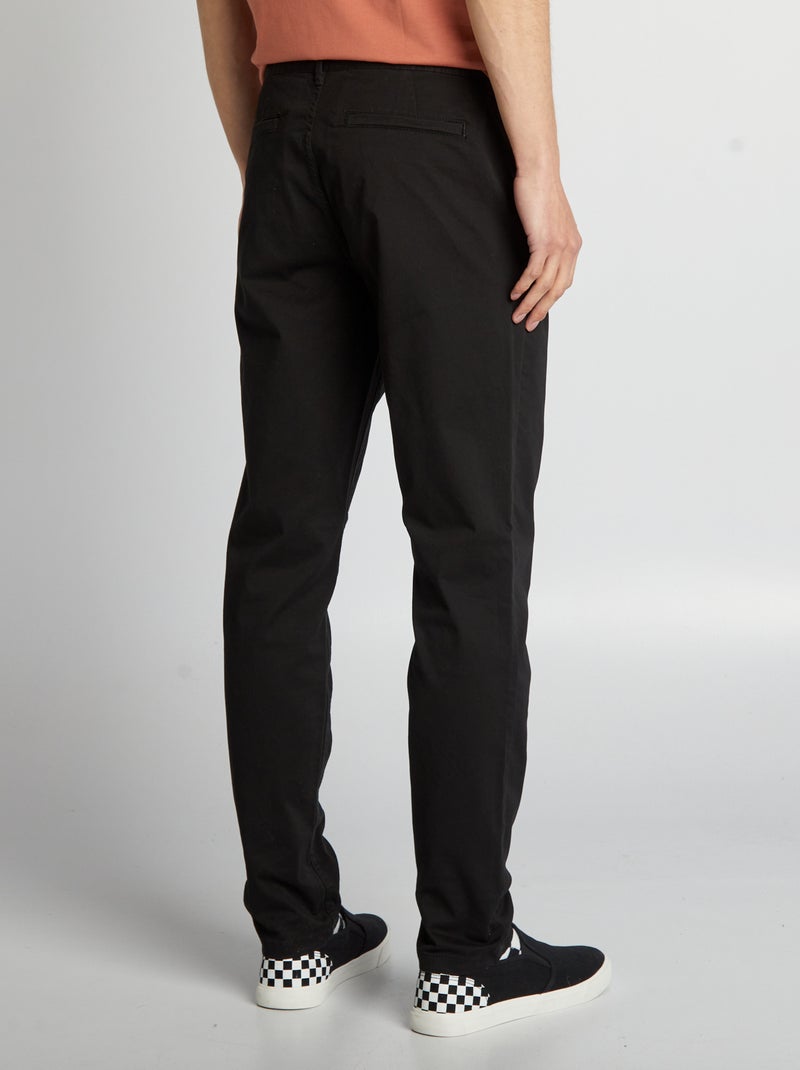 Calças chino slim Preto - Kiabi