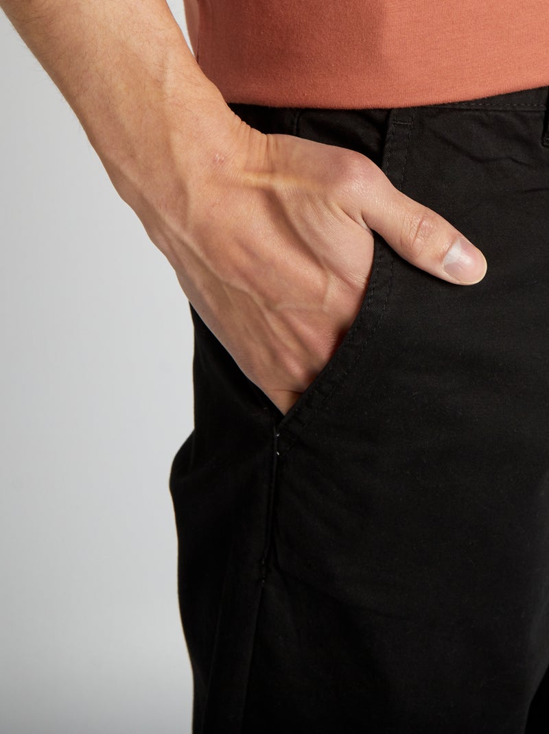 Calças chino slim Preto - Kiabi
