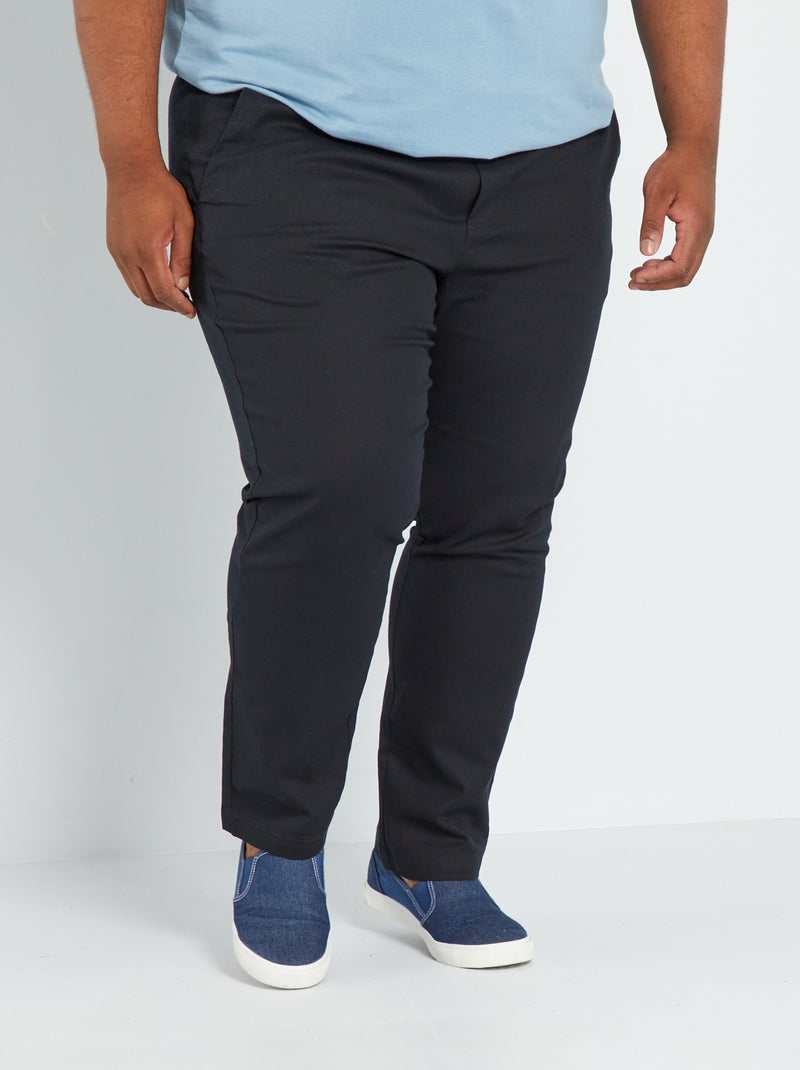 Calças chino slim Preto - Kiabi