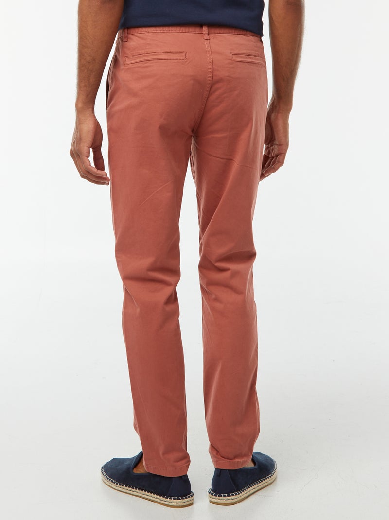 Calças chino slim Rosa - Kiabi