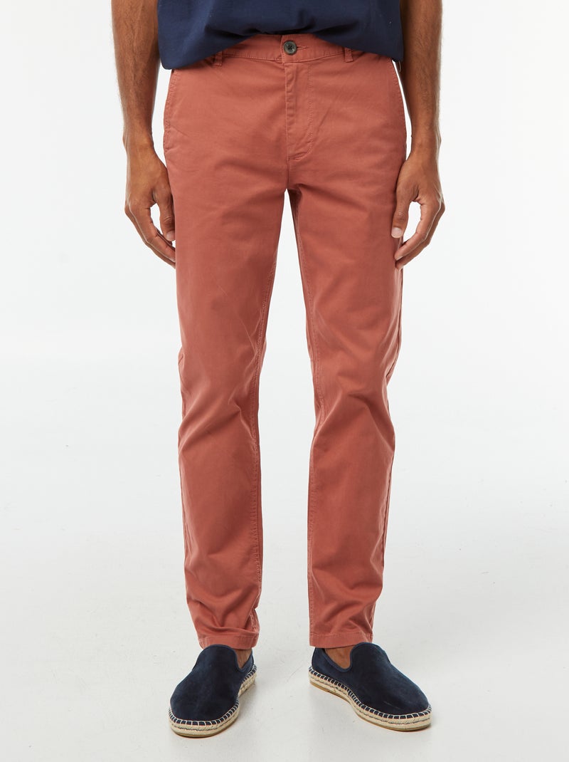 Calças chino slim Rosa - Kiabi