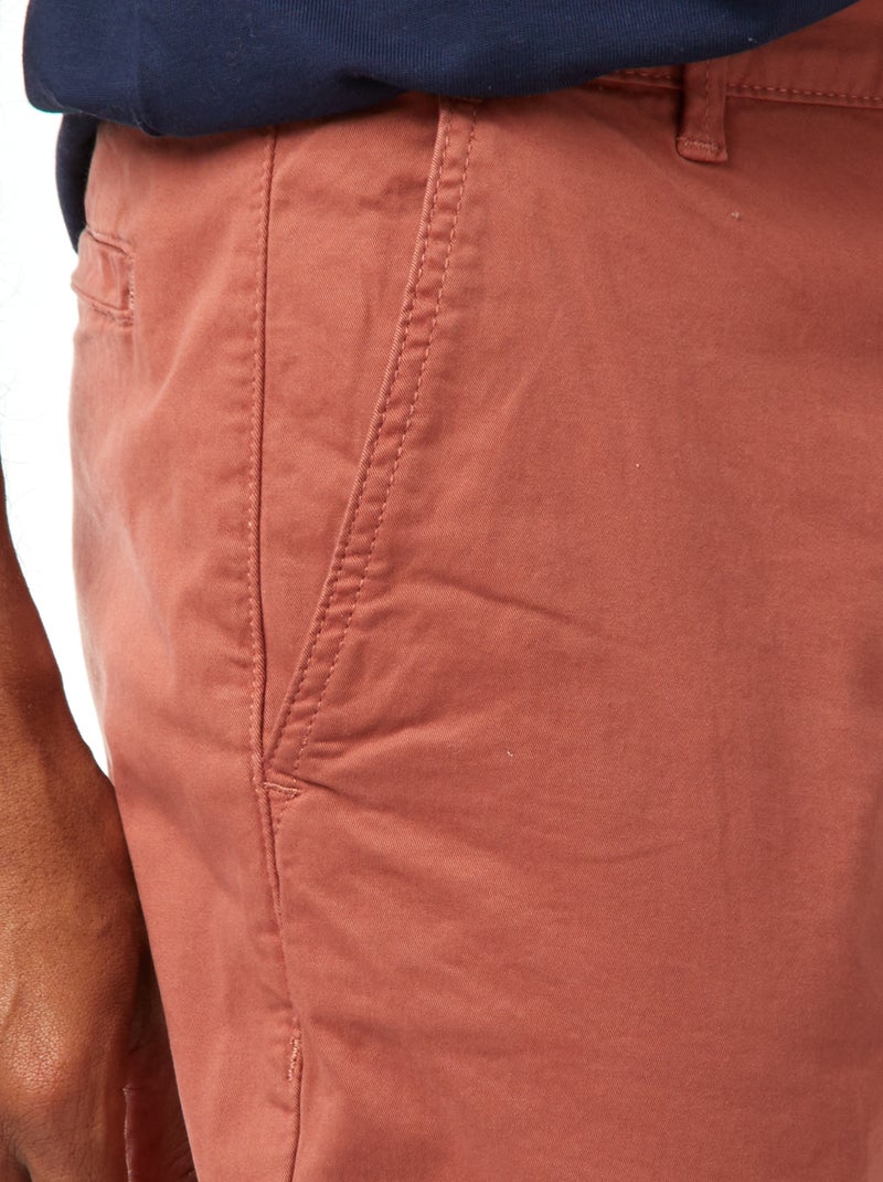Calças chino slim Rosa - Kiabi