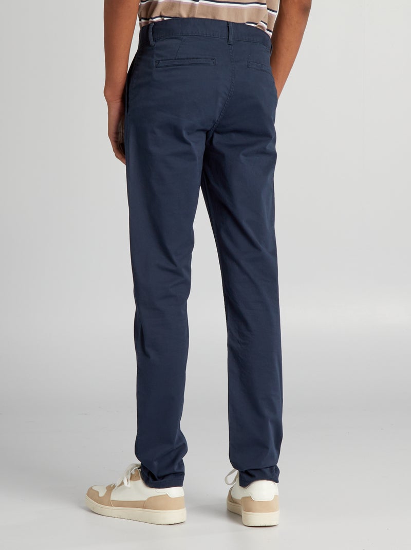 Calças chino slim stretch L36 +1m90 Azul Marinho - Kiabi