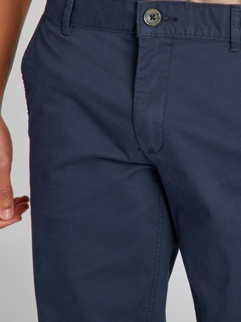 Calças chino slim stretch L36 +1m90 Azul Marinho - Kiabi