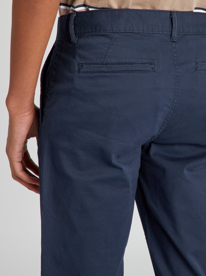 Calças chino slim stretch L36 +1m90 Azul Marinho - Kiabi