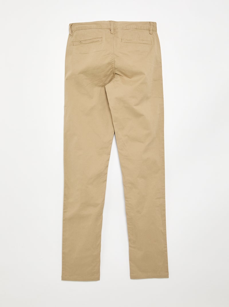Calças chino slim stretch L36 +1m90 Bege - Kiabi