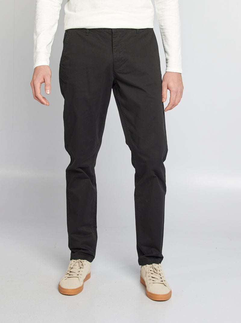 Calças chino slim stretch L36 +1m90 Preto - Kiabi