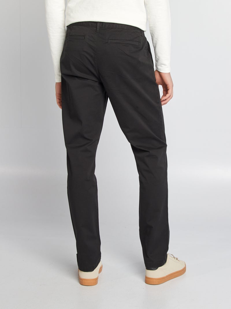 Calças chino slim stretch L36 +1m90 Preto - Kiabi