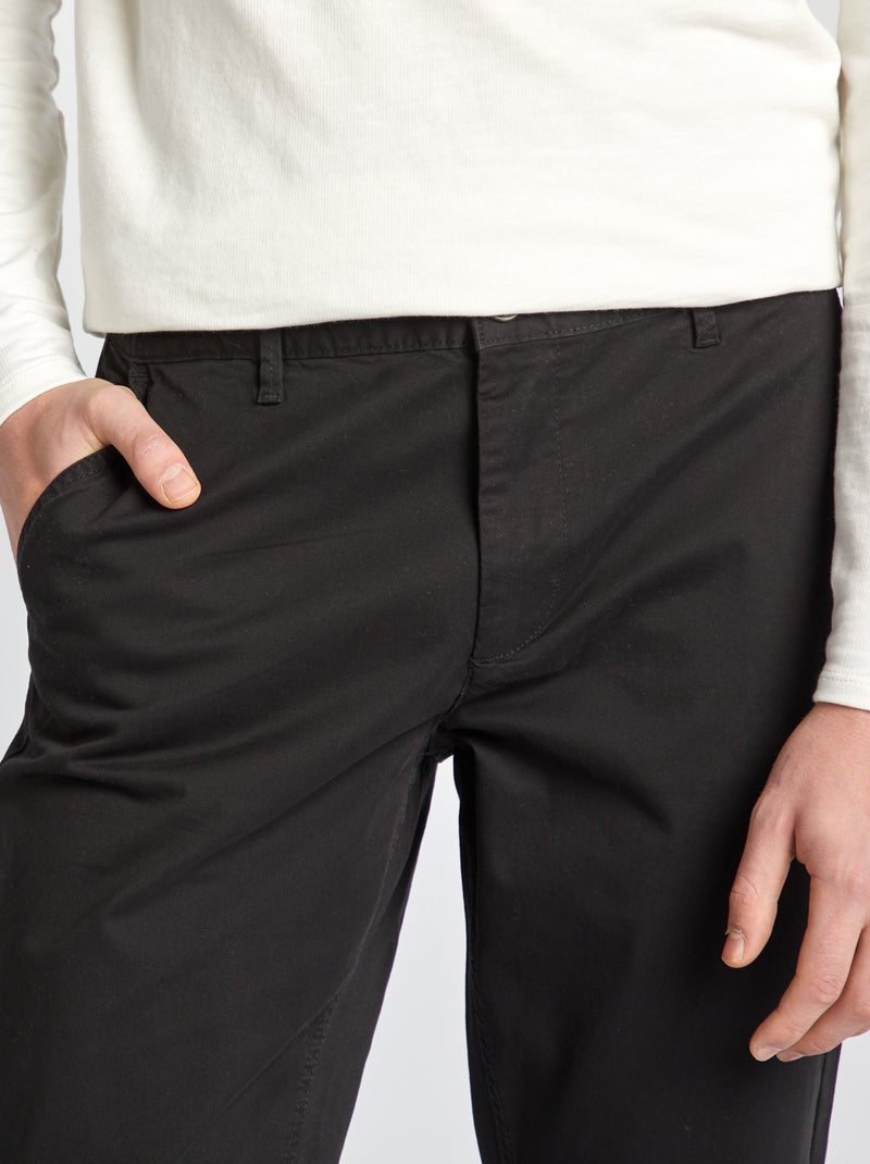 Calças chino slim stretch L36 +1m90 Preto - Kiabi