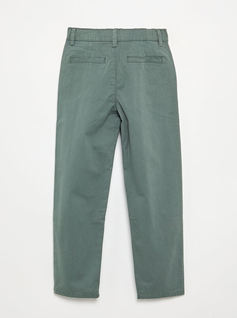 Calças chino slim Verde - Kiabi