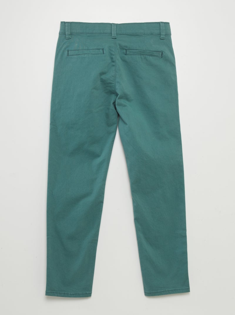 Calças chino slim VERDE - Kiabi