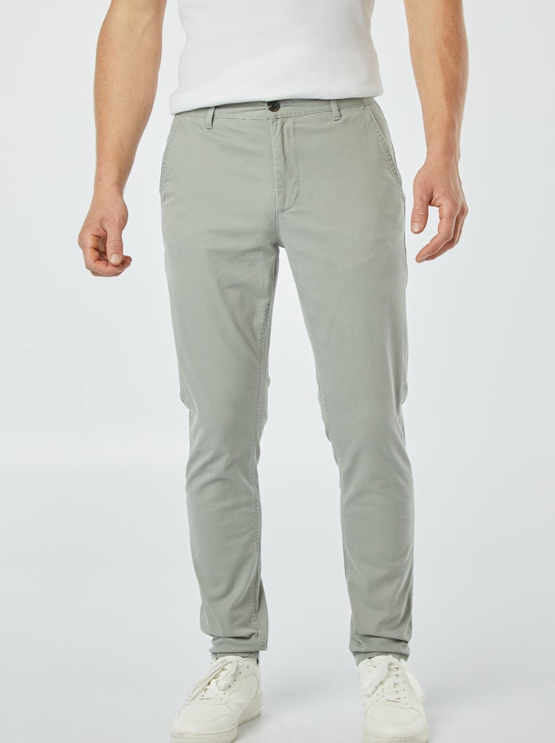 Calças chino slim VERDE - Kiabi