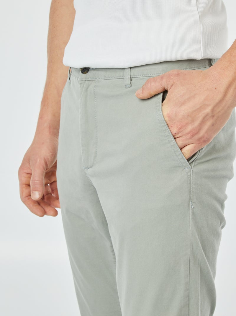 Calças chino slim VERDE - Kiabi
