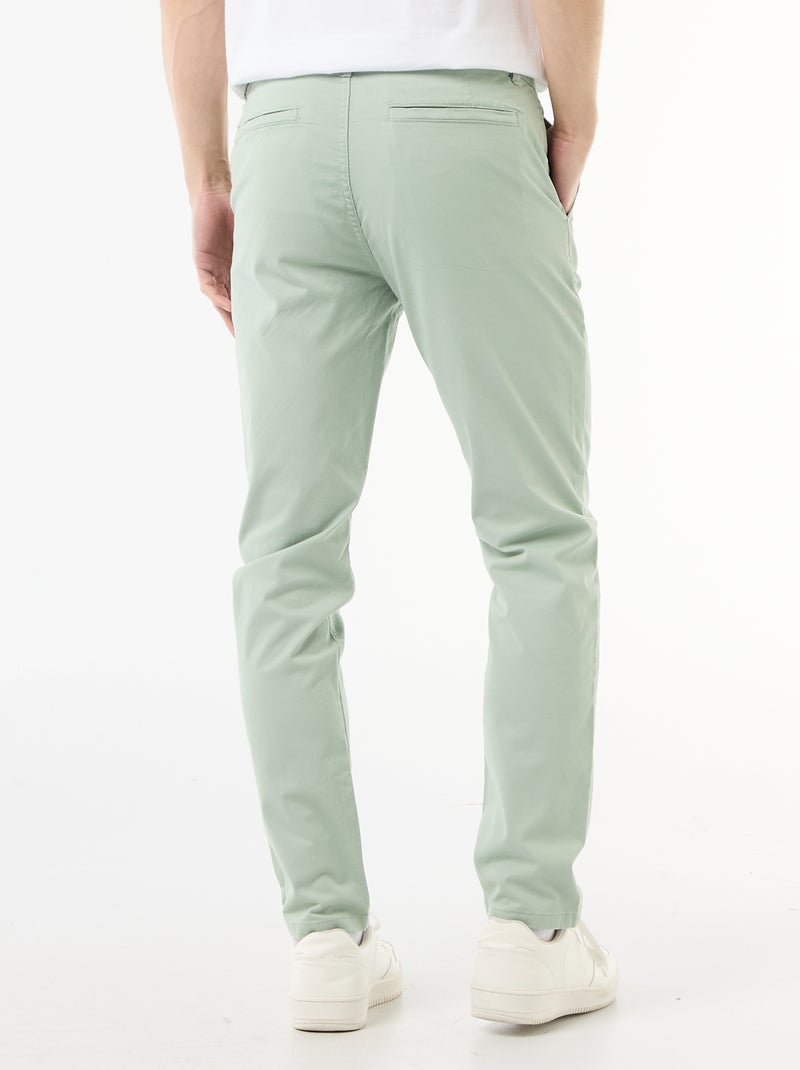 Calças chino slim Verde - Kiabi