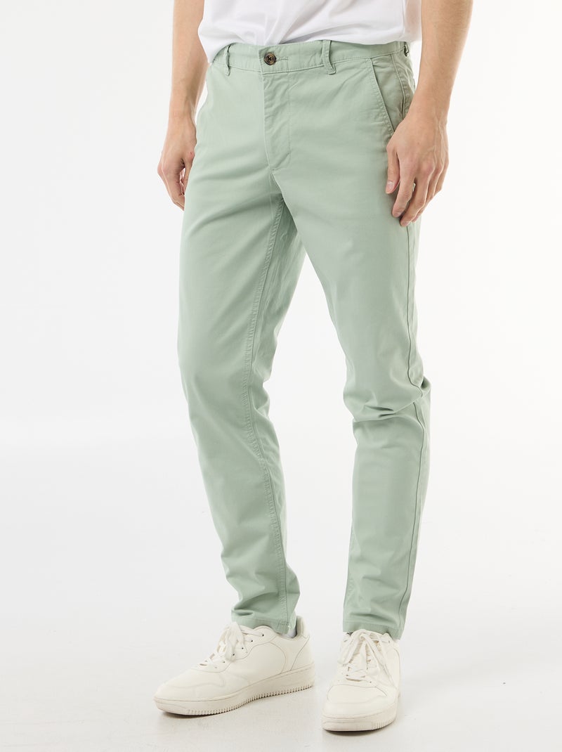 Calças chino slim Verde - Kiabi