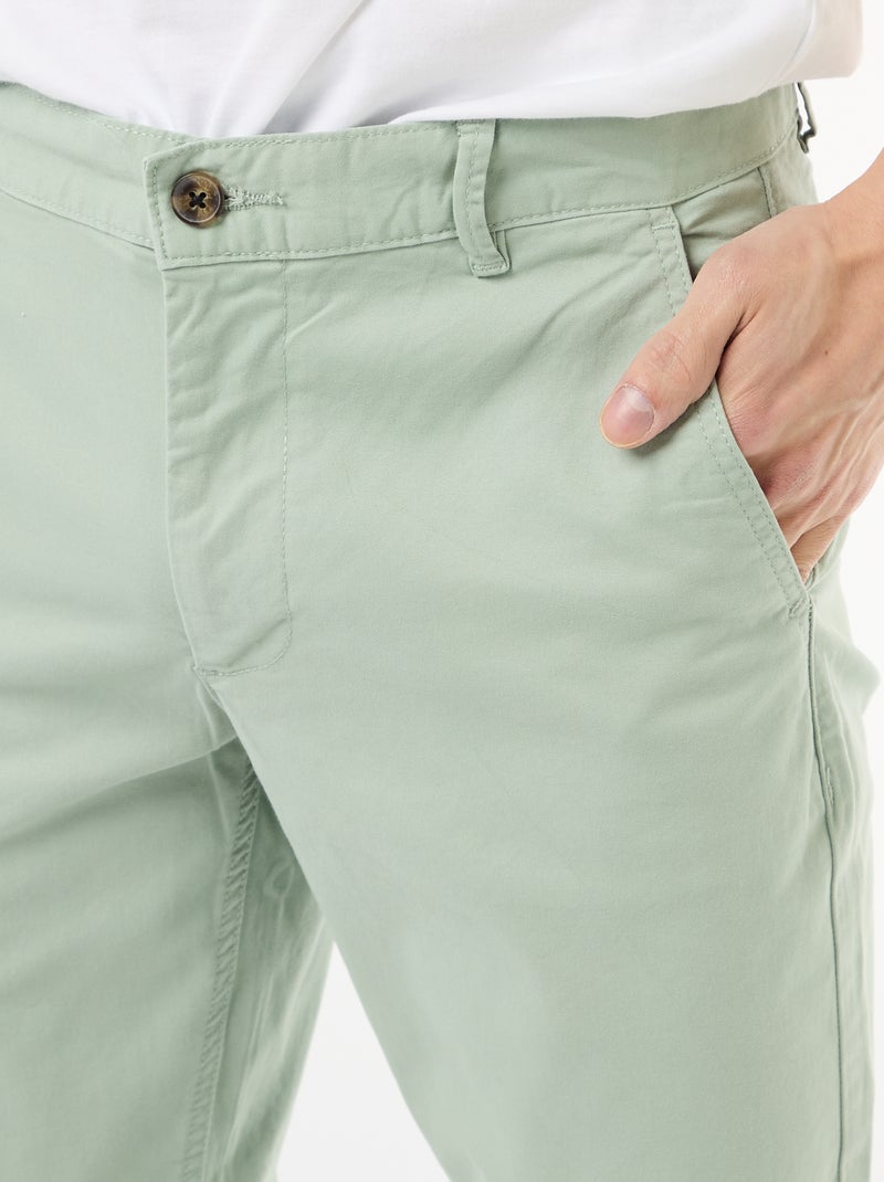 Calças chino slim Verde - Kiabi