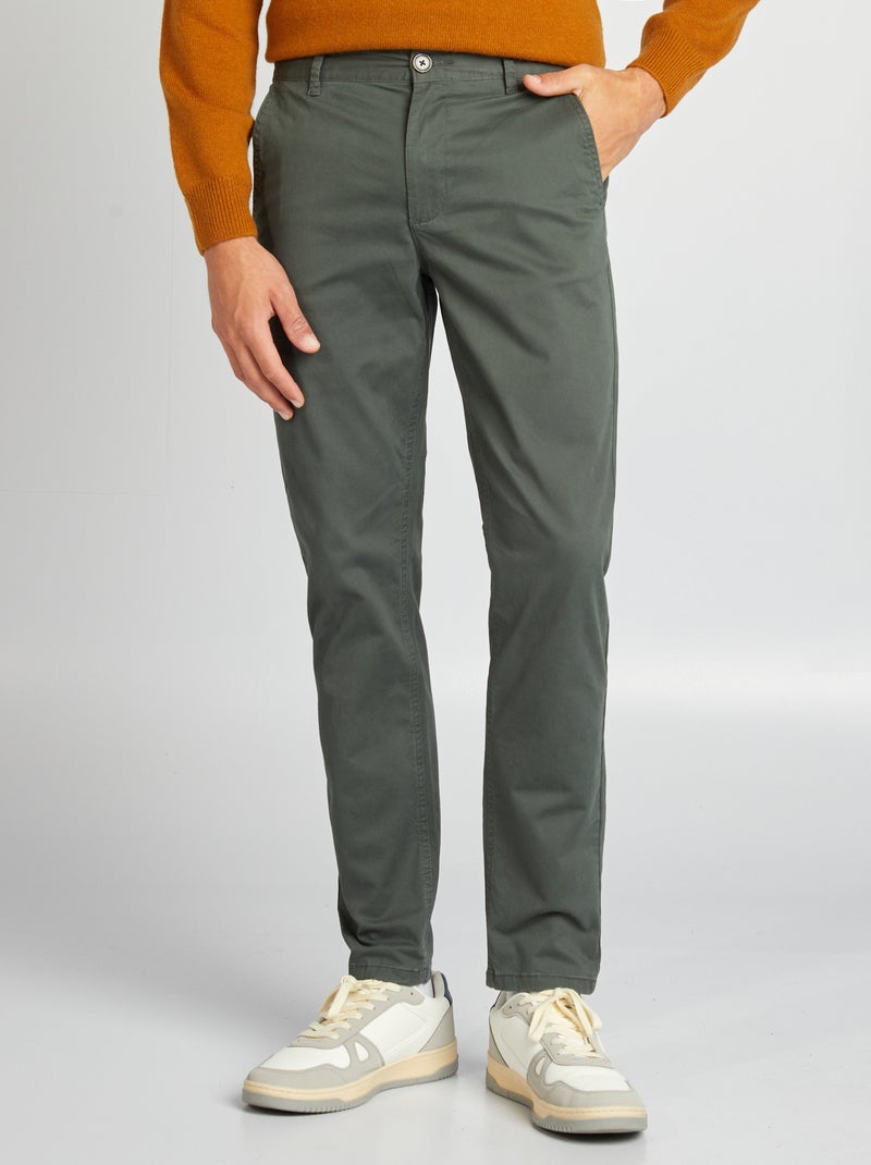 Calças chino slim VERDE - Kiabi