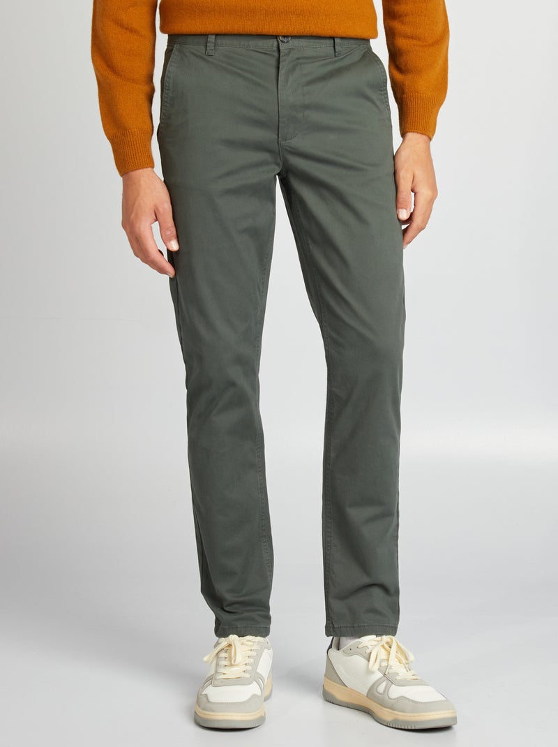 Calças chino slim VERDE - Kiabi