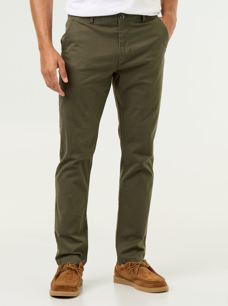 Calças chino slim Verde - Kiabi