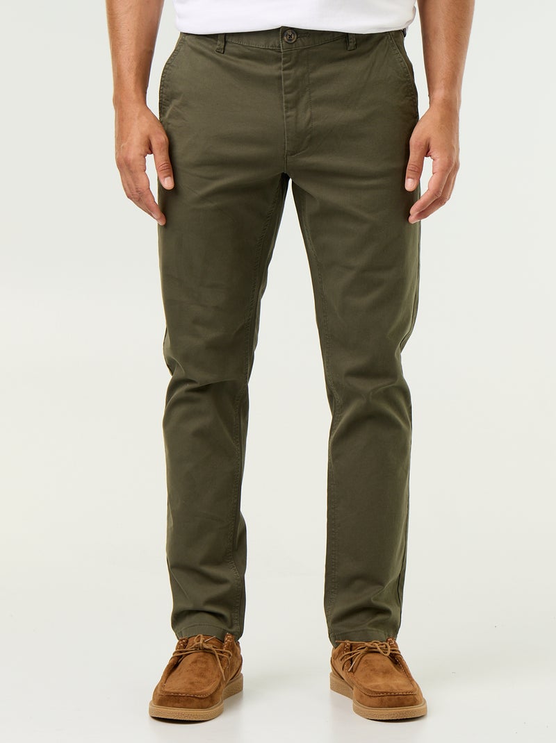 Calças chino slim Verde - Kiabi