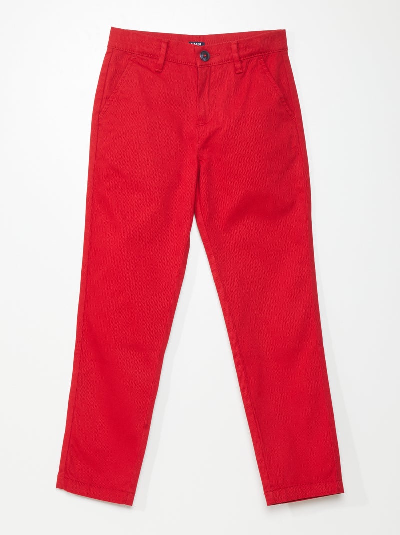 Calças chino slim VERMELHO - Kiabi