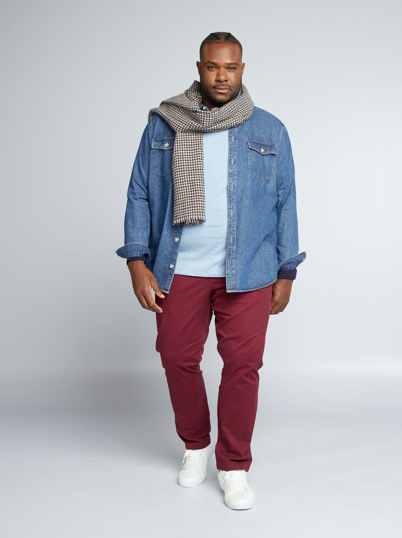 Calças chino slim VERMELHO - Kiabi