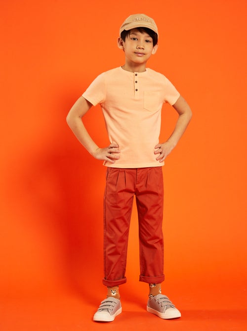 Calças chino tapered - Kiabi