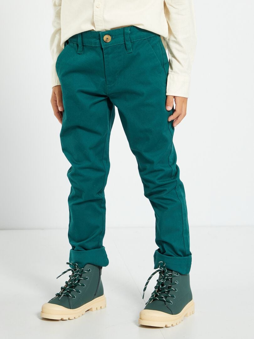 Calças chino VERDE - Kiabi