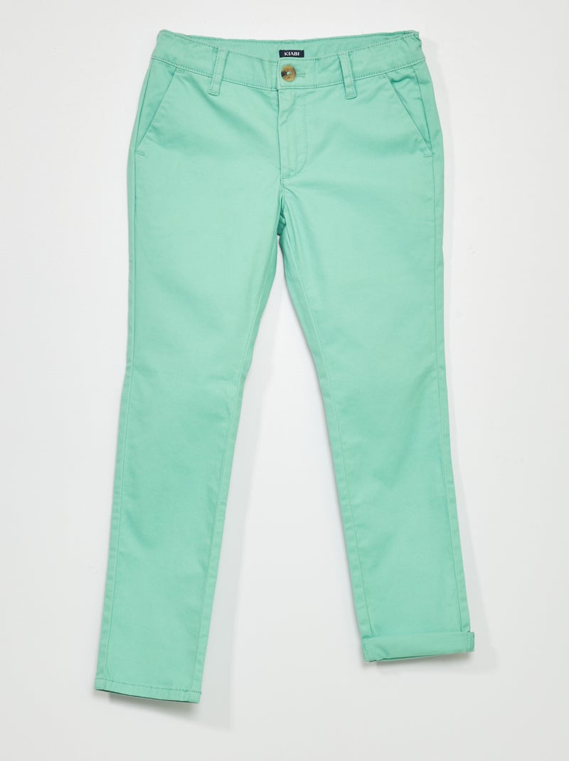 Calças chino VERDE - Kiabi