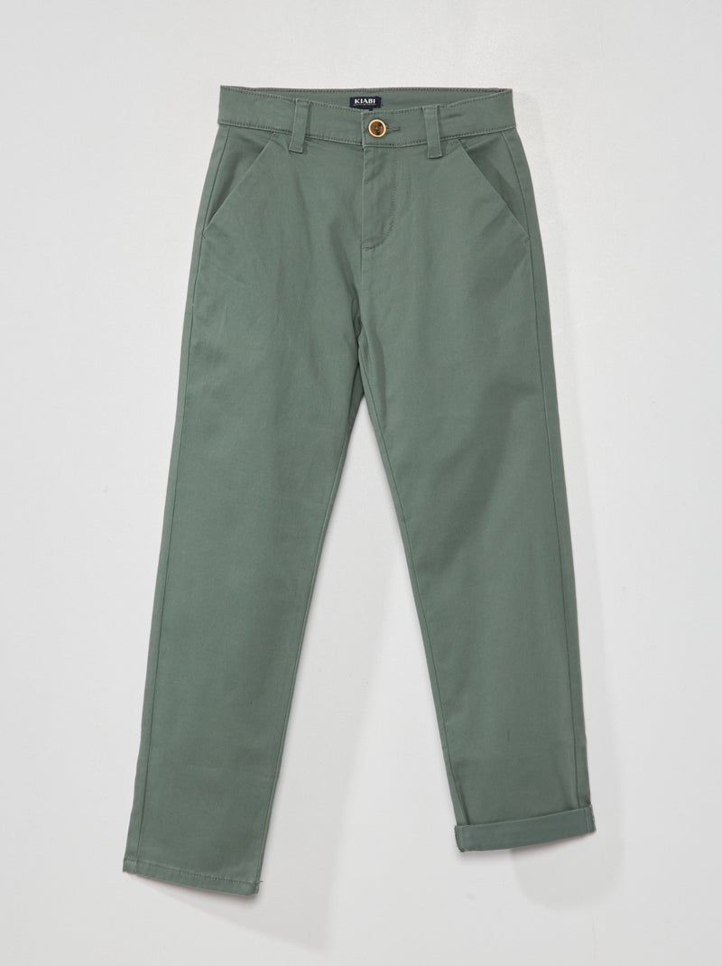 Calças chino VERDE - Kiabi