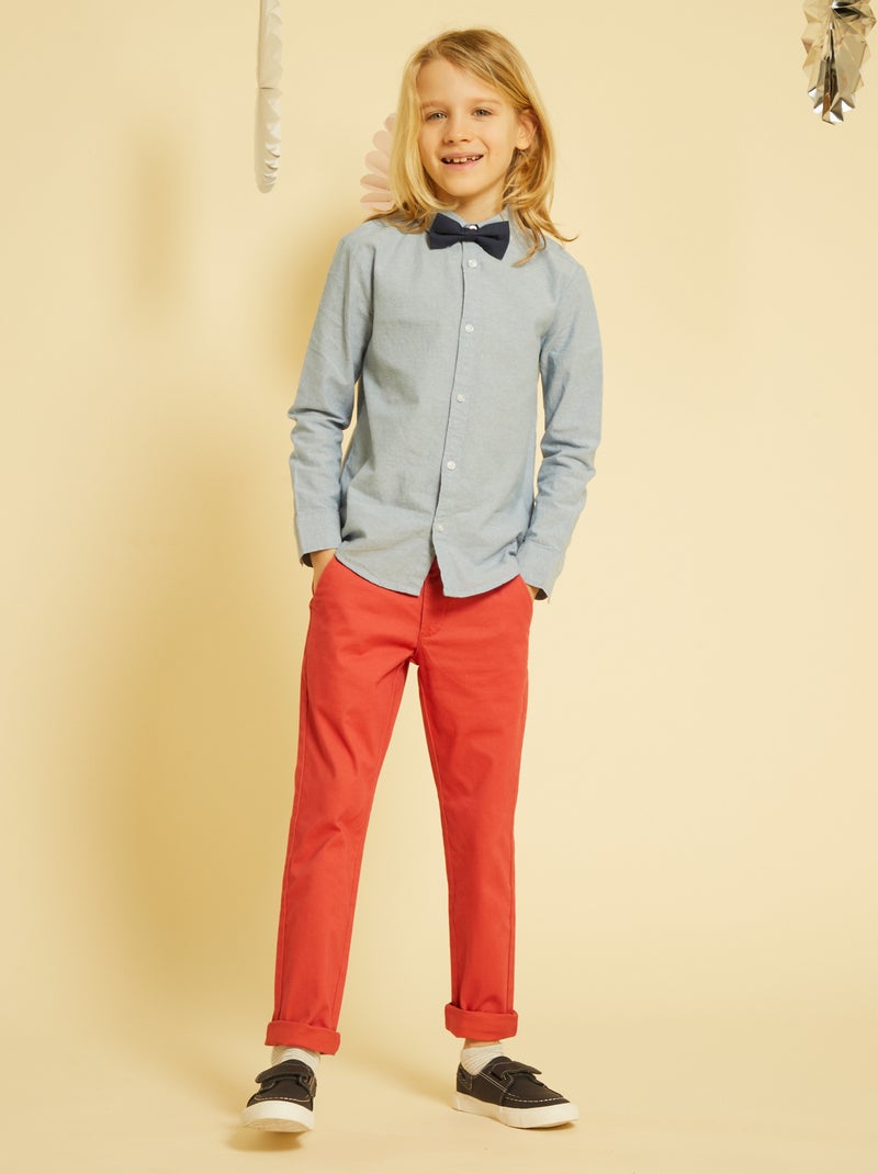 Calças chino Vermelho Framboesa - Kiabi