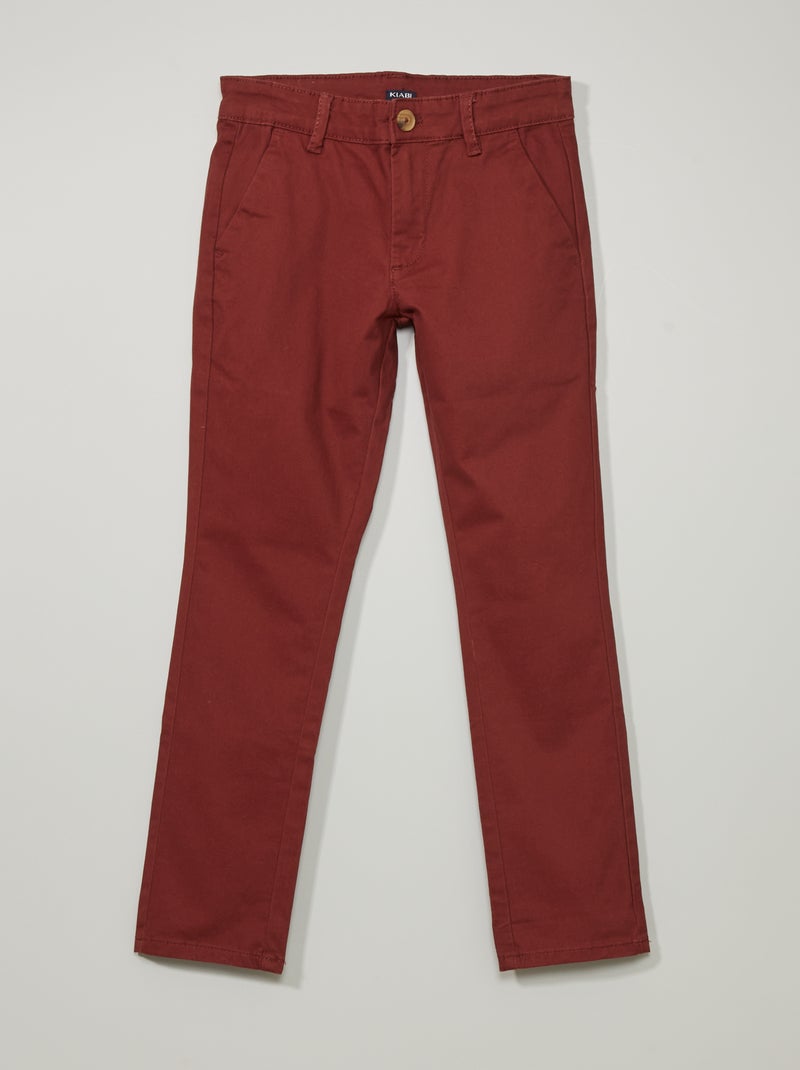 Calças chino VERMELHO - Kiabi
