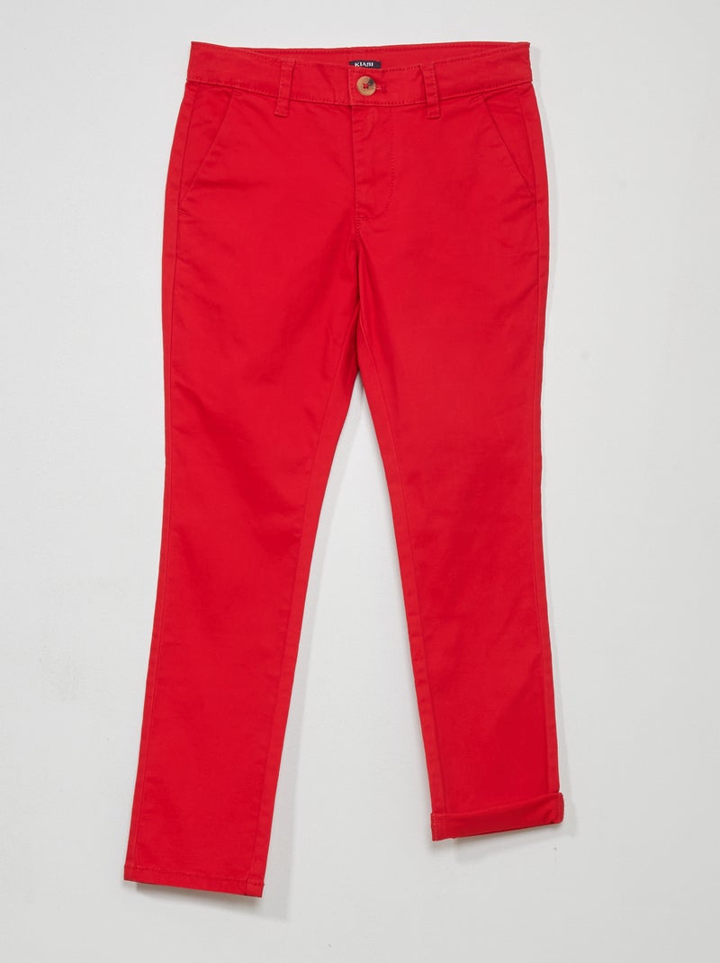 Calças chino VERMELHO - Kiabi